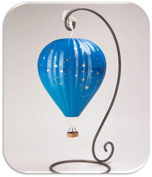 Tierurne Heißluftballon Sternenhimmel mit Gold